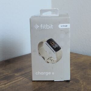 Fitbit Charge 6 Fitness Tracker Porcelain White Silver GPS Heart Rate Open Box